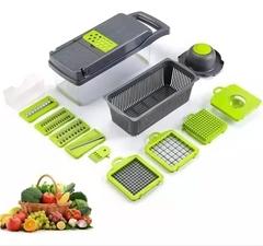 Mandolina Cortador Verduras Multi Picador Vegetales 15 En 1 Color Verde
