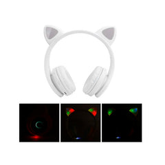 Diadema Niñas Audifonos Bluetooth Orejas Gato Luz Rgb OMC-283