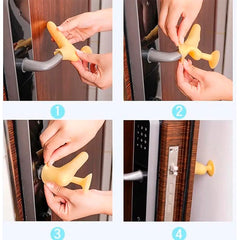 Set Tope De Puerta De Silicona Stobok Con Protector De Perilla X 2 unds OMC-113