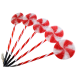 LUZ SOLAR DE NAVIDAD, SET x 3 PALETAS DE CARAMELO  OMC- 081
