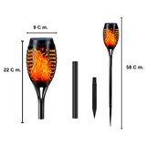 Antorcha Led Solar Tipo Estaca Luz Llama Fuego OMC-098