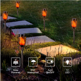 Antorcha Led Solar Tipo Estaca Luz Llama Fuego OMC-098