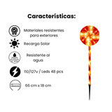 LUZ SOLAR DE NAVIDAD, SET x 3 PALETAS DE CARAMELO  OMC- 081