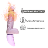 Dildo Vibrador Realista Con Temperatura y 7 Niveles de Vibración OMC-434