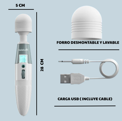 Vibrador Tipo Hitachi, Masajeador Inalámbrico 8 Velocidades OMC-340