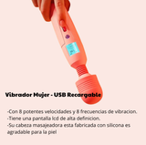 Vibrador Tipo Hitachi, Masajeador Inalámbrico 8 Velocidades OMC-340