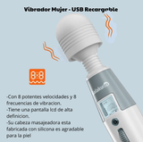 Vibrador Tipo Hitachi, Masajeador Inalámbrico 8 Velocidades OMC-340