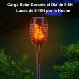 Antorcha Led Solar Tipo Estaca Luz Llama Fuego OMC-098