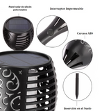 Antorcha Led Solar Tipo Estaca Luz Llama Fuego OMC-098