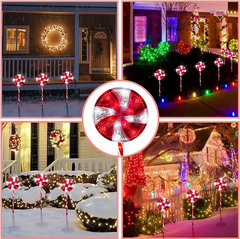 SET LUZ SOLAR DE NAVIDAD PALETA DE CARAMELO  ( OMC- 081 )
