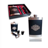 Licorera Wizquera 9oz Inox. 2 Copas + Navaja Harley Davidson -OMC-476