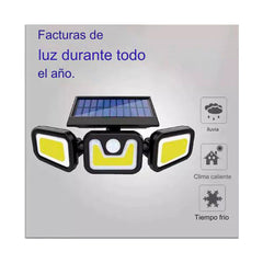 Lampara Solar Led Exterior Maxwell Sensor Movimiento 3 Direcciones OMC-095