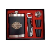 Licorera Wizquera 9oz Inox. 2 Copas + Navaja Harley Davidson -OMC-476