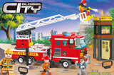 Bloques de construcción camión de bomberos escalera de rescate
