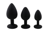 6 Plugs Anales de Silicona con Joyas Talla L