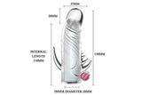 Funda extensora tipo condón con vibración y doble estimulación - Penis
